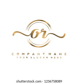O R Initial handwriting logo vector