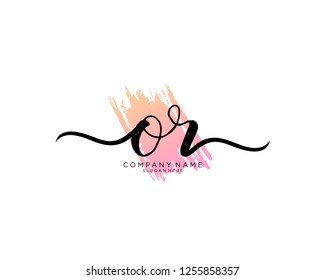 O R Initial handwriting logo vector
