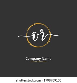 O R OR Initial handwriting and signature logo design with circle. Beautiful design handwritten logo for fashion, team, wedding, luxury logo.