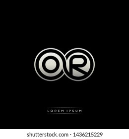 OR O R initial letter linked circle capital monogram logo modern template silver color edition