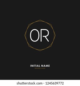 O R OR Initial logo letter with minimalist concept. Vector with scandinavian style logo.