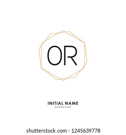 O R OR Initial logo letter with minimalist concept. Vector with scandinavian style logo.