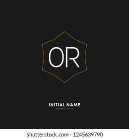 O R OR Initial logo letter with minimalist concept. Vector with scandinavian style logo.