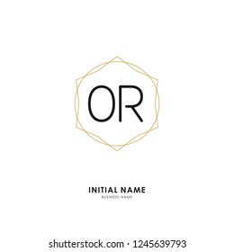 O R OR Initial logo letter with minimalist concept. Vector with scandinavian style logo.