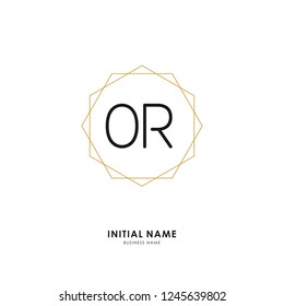 O R OR Initial logo letter with minimalist concept. Vector with scandinavian style logo.