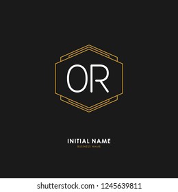O R OR Initial logo letter with minimalist concept. Vector with scandinavian style logo.