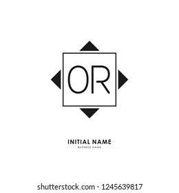 O R OR Initial logo letter with minimalist concept. Vector with scandinavian style logo.