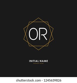 O R OR Initial logo letter with minimalist concept. Vector with scandinavian style logo.