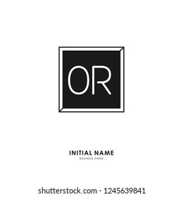 O R OR Initial logo letter with minimalist concept. Vector with scandinavian style logo.
