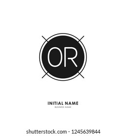 O R OR Initial logo letter with minimalist concept. Vector with scandinavian style logo.