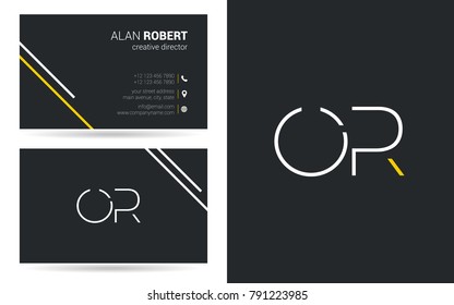 O & R joint logo stroke letter design with business card template