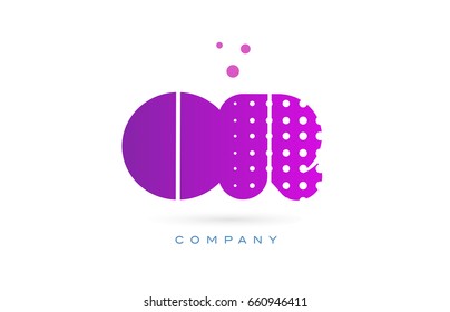 or o r pink dots dotted letter logo alphabet creative company vector icon design template