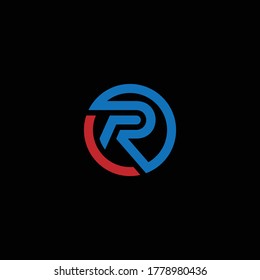 O R oder RO Logo- und Symboldesigns mit unterschiedlichen Farben und Hintergründen