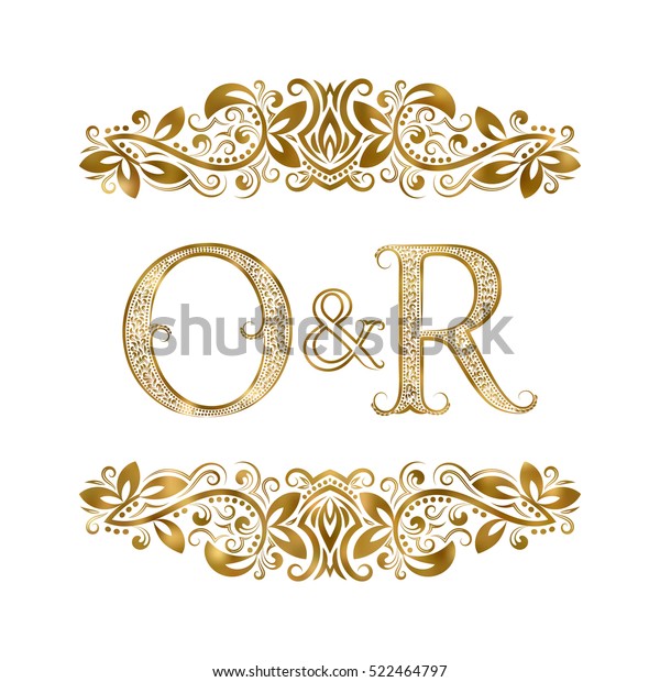 O R Vintage Initials Logo Symbol Stock Vector Royalty Free