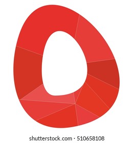 O red alphabet vector letter isolated on white background