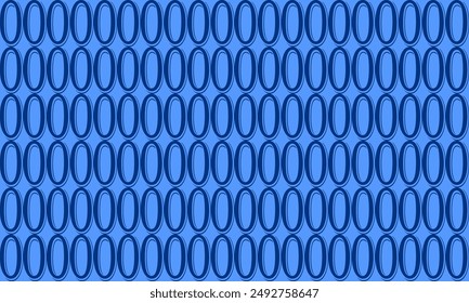 O anillo, blanco ovalado sobre fondo azul repetir patrón sin fisuras, Imagen completa sobre fondo blanco diseño para la impresión de tela