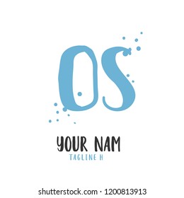 O S Handwritten logo template