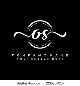 O S Initial handwriting logo vector