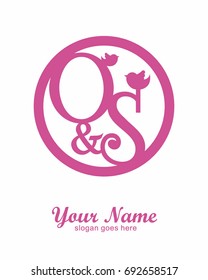 O S initial wedding decorative logo template

