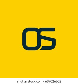 O S joint letter logo design template