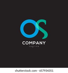 O S joint logo icon design vector template 
