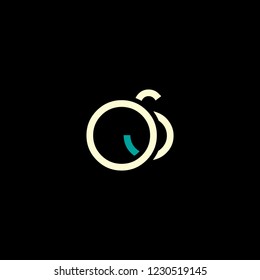 O & S joint logo round line letter design template