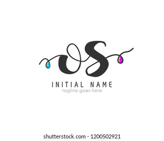 O S OS Initial handwriting logo vector template