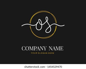 O S OS Initial handwriting logo design with circle. Beautyful design handwritten logo for fashion, team, wedding, luxury logo.