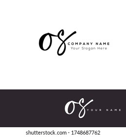  O S OS Initial letter handwriting and signature logo.	
