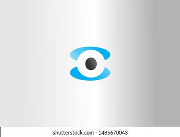 O shape vector logo illustration. Blue and black vector logo.