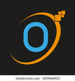 O Simple Letter Logo ,Template, Vector. 
