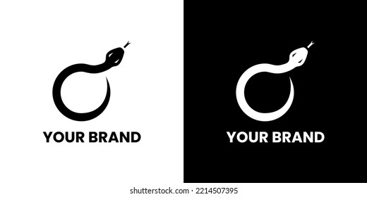 O snake Logo minimalist brand identity design Family teamwork coworkers emblem sign symbol logotype.