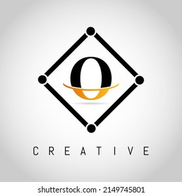 O Square Framed Letter Logo Design Vector. Creative Letter O Logo Design.