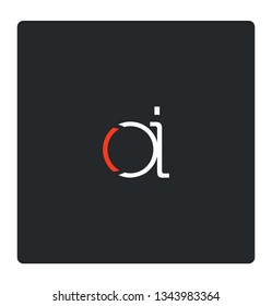 O & I stroke logo design vector