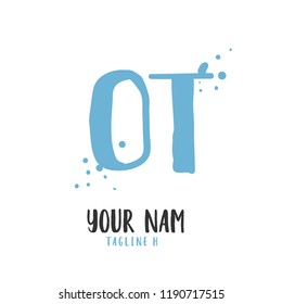 O T Handwritten logo template
