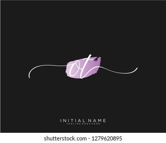 O T Initial handwriting logo vector