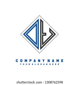 O T initial letter, modern logo design template vector