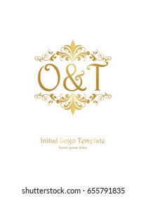 O & T initial wedding logo template vector