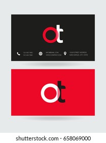 O T joint logo letter symbol with business card template