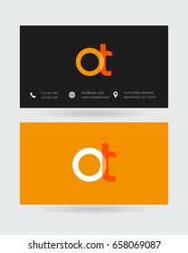 O T joint logo letter symbol with business card template
