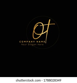 O T OT Initial letter handwriting and signature logo. Beauty vector initial logo .Fashion, boutique, floral and botanical