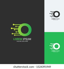 o tech logo template vektor