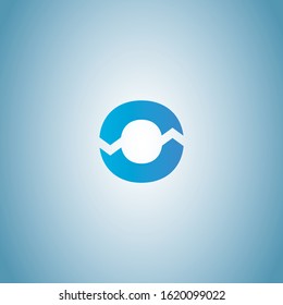 O Technology logotype with arrow blue