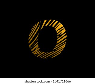 O Tiger Strips Logo Icon , Creative abstract Strips Tiger Shape On O Letter vector logo. (sign, symbol, icon, design element). Animal and Wild Life Concept Design.