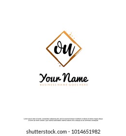 O U Initial abstract logo template vector
