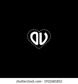 O U letter logo vector design on black color background. OU monogram