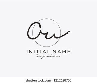 O U Signature initial logo template vector