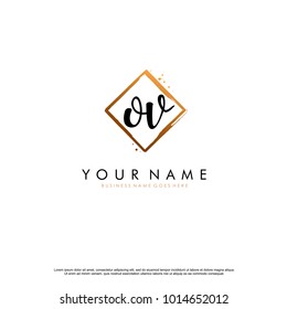 O V Initial abstract logo template vector