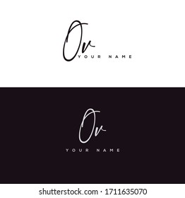 O V OV Initial letter handwriting and signature logo.	
