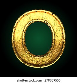 o vector golden letter